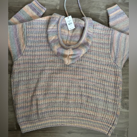 NWT DEX Hoodie Sweater Pocket Pastel Rainbow 1X - Picture 3 of 8